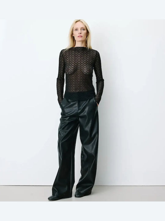 Women's Long Sleeve Black Blouse