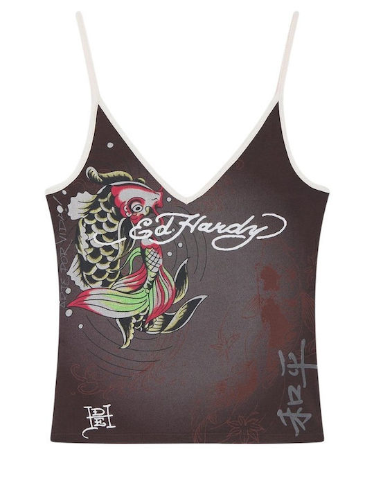 Women's Sleeveless Brown Blouse