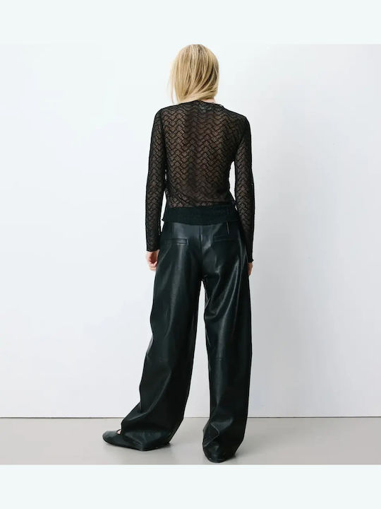 Women's Long Sleeve Black Blouse