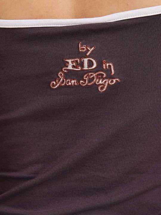 Women's Sleeveless Brown Blouse
