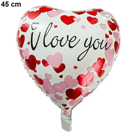 Balon Inimă Folie Alb 45 cm
