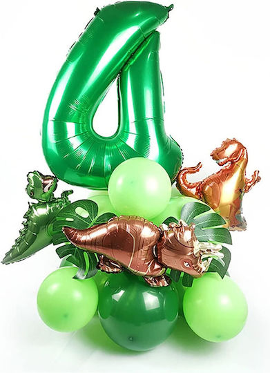 Baloane Zi De Naștere Dinozauri Folie Maro 48 cm