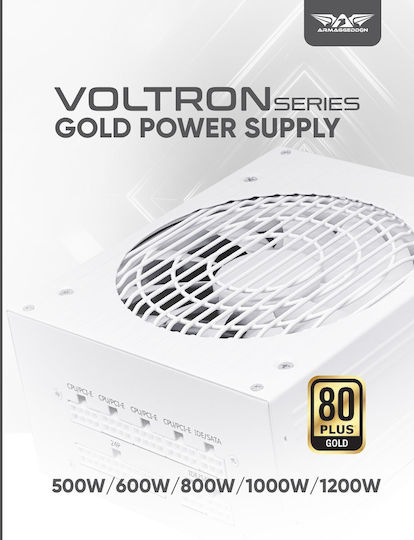 Armaggeddon Voltron Gold 600 rev. 2.31 600W Λευκό Τροφοδοτικό Υπολογιστή Full Modular 80 Plus Gold