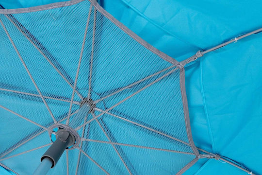 Escape Folding Aluminum Beach Umbrella Diameter 2.02m with UV Protection and Air Duct Blue