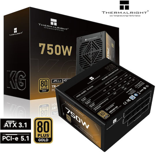 Thermalright 750W Negru Sursă de Alimentare Complet Modulară 80 Plus Gold (TR-KG750-sleeved)
