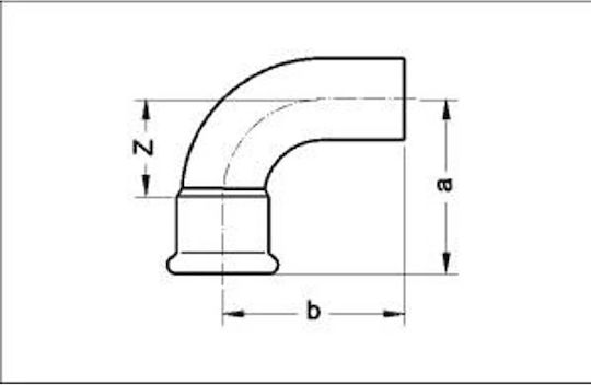 Sanha Cot Masculin Capăt Presă Gaz Cupru 90° 18mm 110001a18