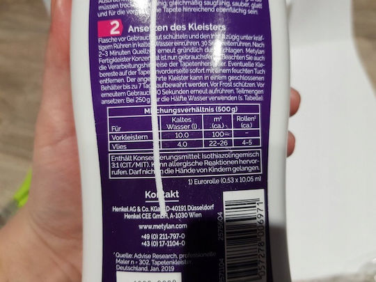 Memorysolution Konstruktions- und Schwerlastkleber Tapete Transparent 500gr