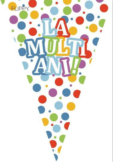 Set 10 Steaguri Tip Banner Flippy Colecția La Mulți Ani Lungime 270 Cm Realizate Din Hârtie Creponată Multicoloră