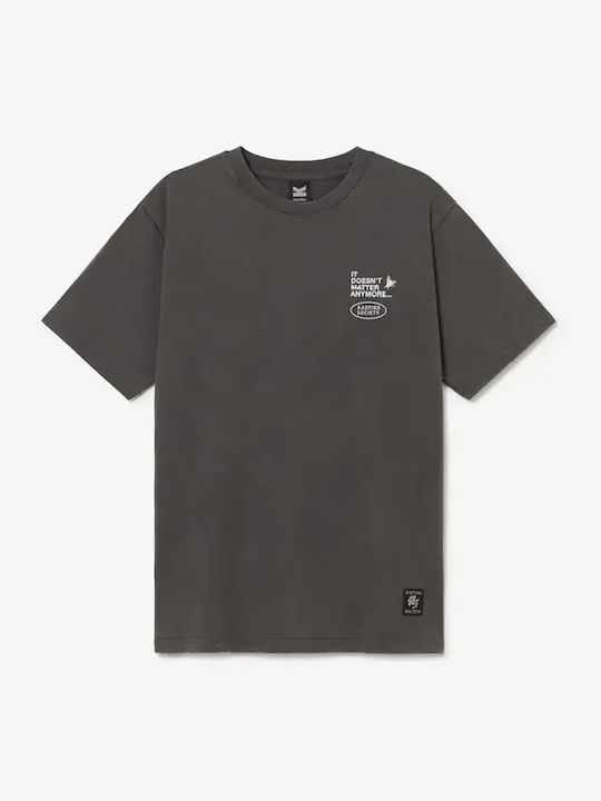Short Sleeve Washed Black Blouse