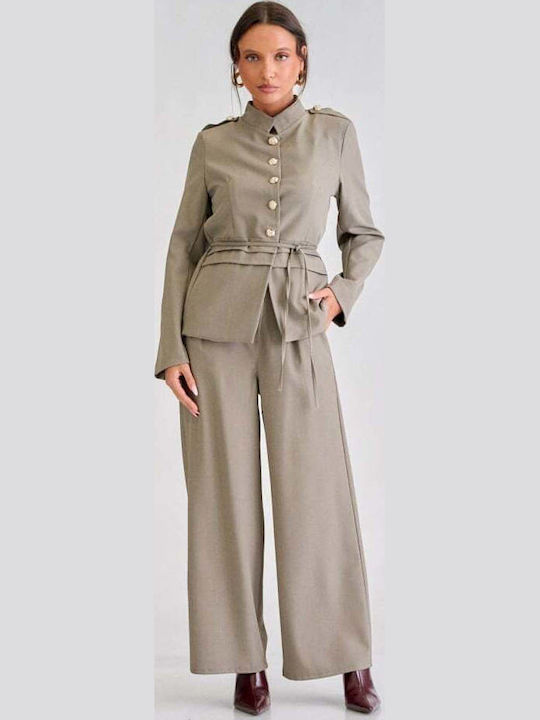 Women's Dark Beige Set with Trousers