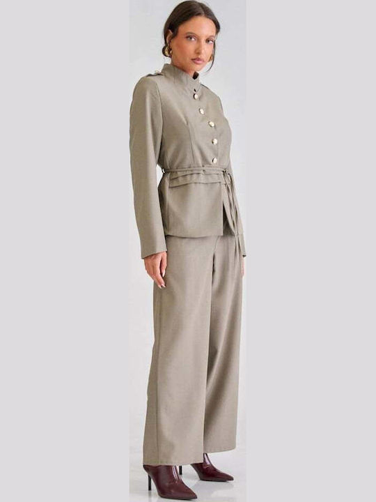 Women's Dark Beige Set with Trousers