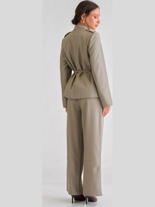 Women's Dark Beige Set with Trousers