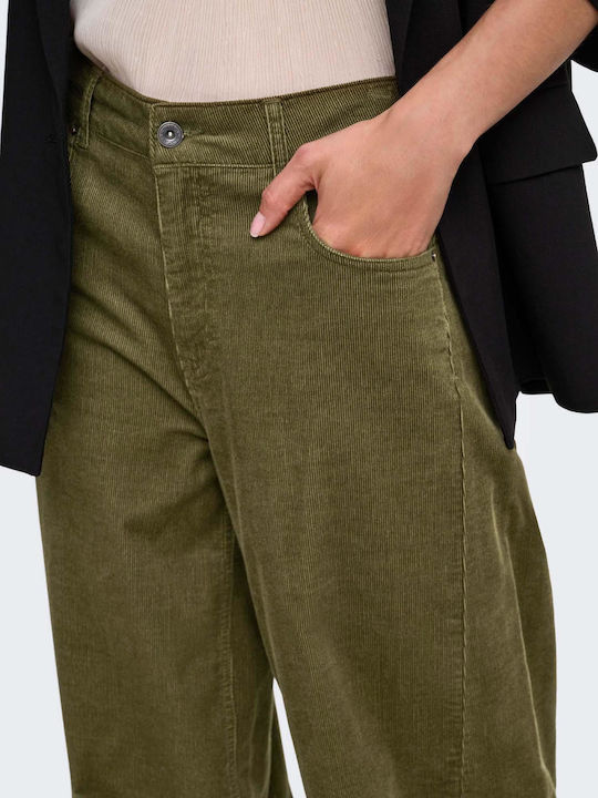 Damen Zeichenfolge Pantaloons in Gerader Bein Stil Khaki