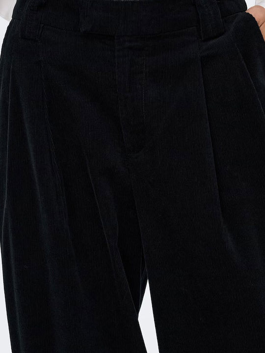 Breite Damen Hochgeschnittene Zeichenfolge Pantaloona in Breite Bein Stil Schwarz