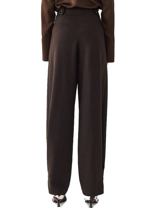 Access Women's High Rise Fabric Trousers Brown