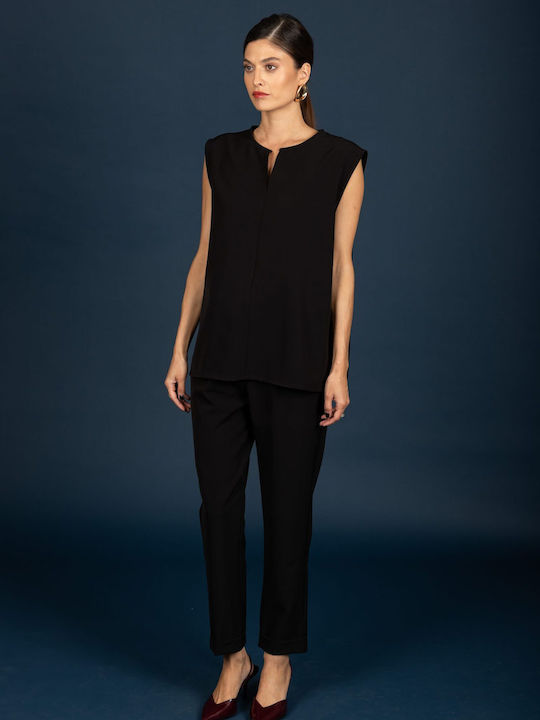 Women's Fabric Trousers Black