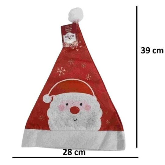 Pălărie Moș Crăciun Model Flippy 1 Moș Crăciun Fulgi De Zăpadă O Mărime Material Textil 28 X 39 Cm Alb Roșu