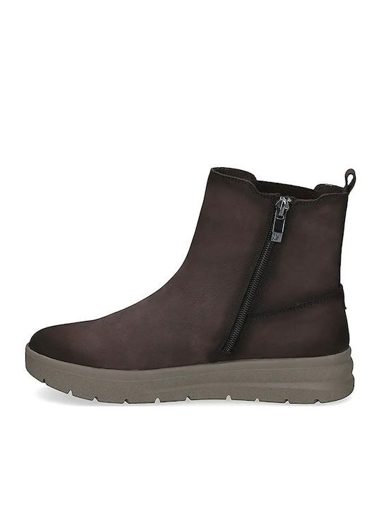 Leather Women's Ankle Boots Brown