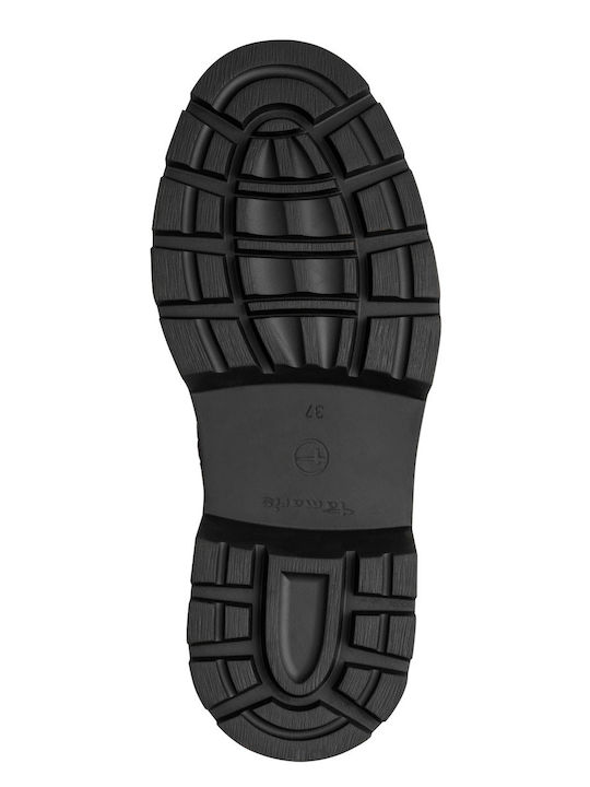 Leder Damen Stiefeletten mit Mittelhohem Braun Absatz