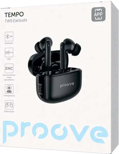 Proove Tempo In-Ear Bluetooth Kopfhörer mit Schweißbeständigkeit und Ladekoffer Schwarz