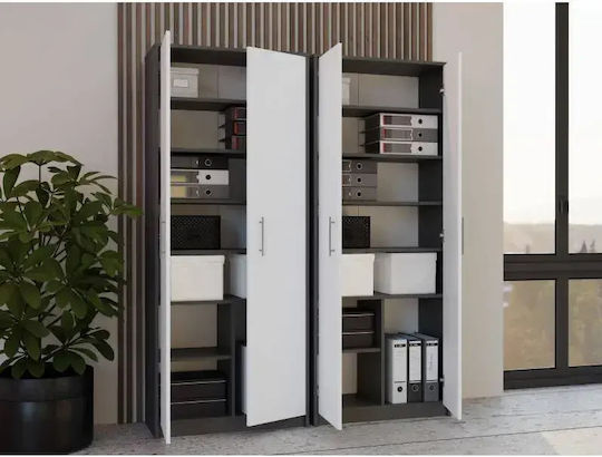Βιβλιοθήκη Anthracite White 74x35x180εκ. Βιβλιοθήκη Anthracite White 74x35x180εκ.