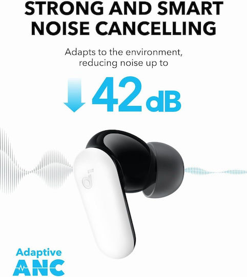 Anker R50i NC In-ear Bluetooth Handsfree Headphones with Sweat Resistance and Charging Case White