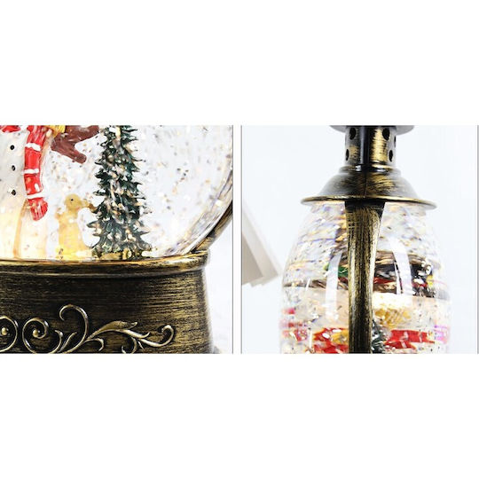 Decoratiune Iluminată Lanternă de Crăciun cu Moș Crăciun pe Baterii 13x8x21cm