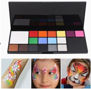 Paletă de pictură pe față cu 18 culori Flippy activată cu apă 18 x 8 x 1.4 cm multicolor