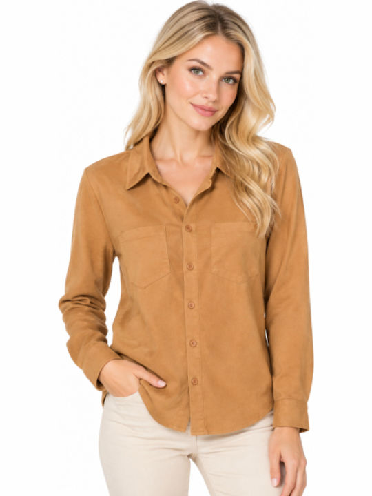 Long Sleeve Women's Shirt Camel WL-L8368-27SH-Camel