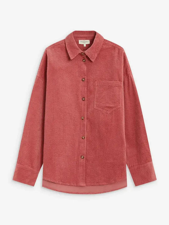 Langärmeliges Damenhemden Cord Blush