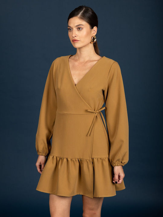 Summer Mini T-Shirt Dress Camel
