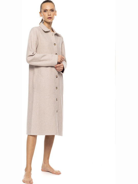 Pink Label Winter Women's Fleece Robe Sand