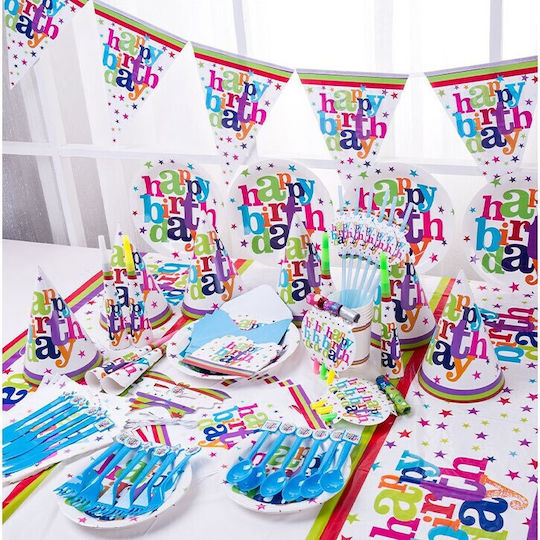 Set 6 Pălării De Petrecere La Mulți Ani Flippy Temă De Sărbătoare De Ziua De Naștere 19x15 Cm Multicolor