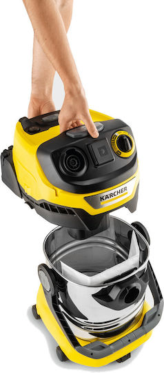 Karcher WD 5 P S V-25 5 22 Wet-Dry Vacuum 1100W With Stainless Steel Drum 25lt Yellow