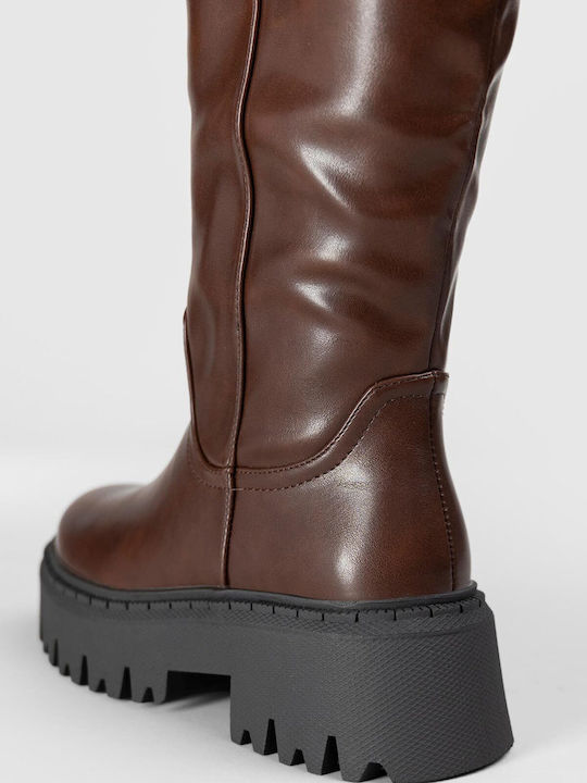 Damenstiefel mit Mittelhohem Absatz Braun