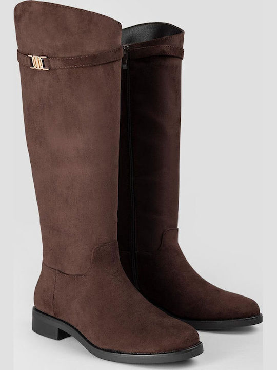 Wildleder Damenstiefel Reiten Braun