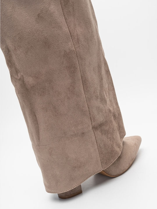 Suede Women's Boots Beige