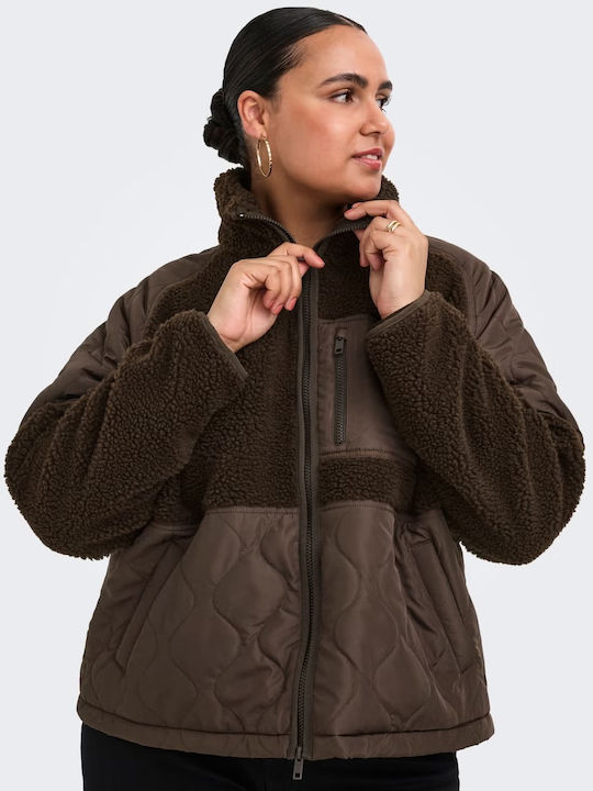 Long Women's Jacket for Winter Brown