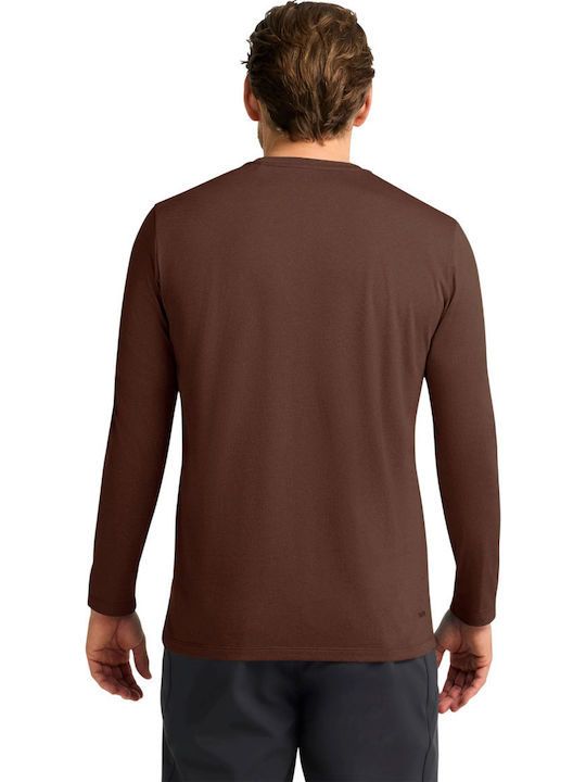 Jack Wolfskin Sky Thermal Bluză Termică Pentru Bărbați Cu Mâneci Lungi Maro