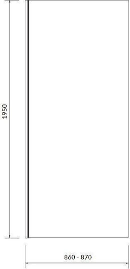 Cersanit Fixed Side for Shower 90x195cm Clear Glass