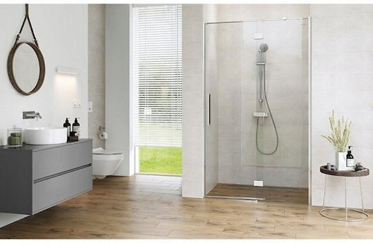 Cersanit Σταθερό Πλαϊνό Ντουζιέρας 90x200cm Clear Glass Chrome