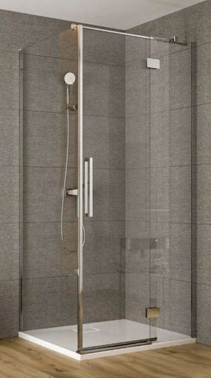 Cersanit Duschkabine mit Aufklappbare Tür 90x200cm Klarglas Chrom