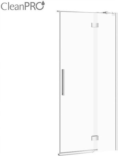 Cersanit Duschkabine mit Aufklappbare Tür 90x200cm Klarglas Chrom