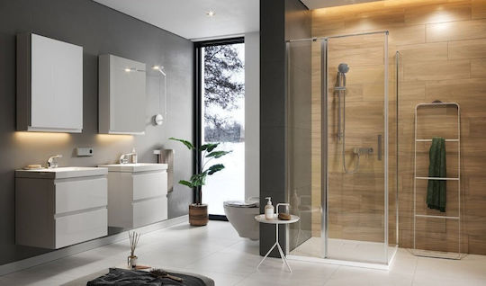 Cersanit Shower Cabin for Shower with Sliding Door 80x80x195cm Clear Glass