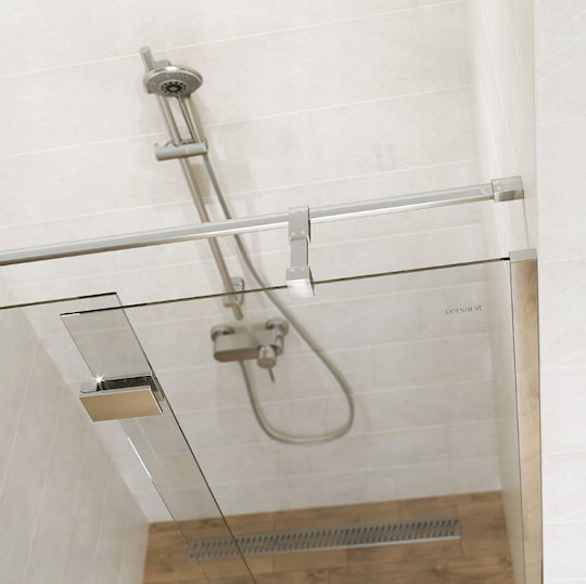 Cersanit Shower Cabin for Shower with Hinged Door 100x200cm Clear Glass