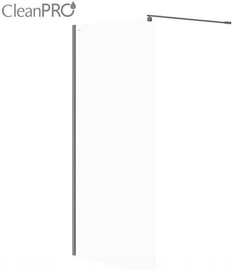 Cersanit Duschkabine mit Schiebetür 100x200cm Klarglas Schwarzes Profil