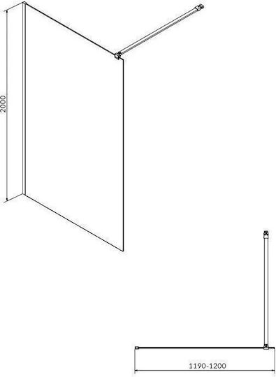 Cersanit Duschkabine mit Schiebetür 120x200cm Klarglas Chrom