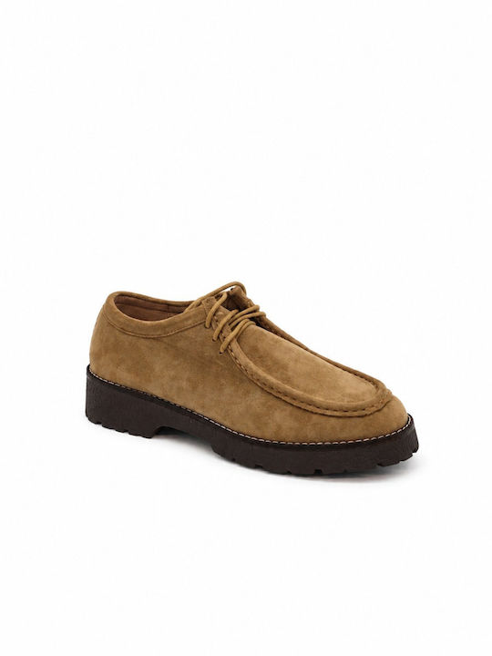 Wildleder Damen Mokassins in Khaki Farbe