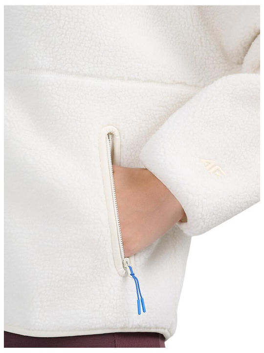 Cardigan Fleece pentru femei Albă