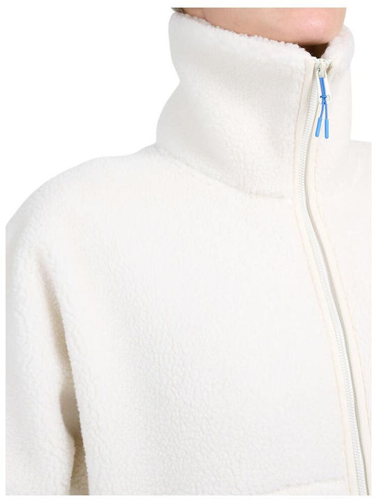 Cardigan Fleece pentru femei Albă